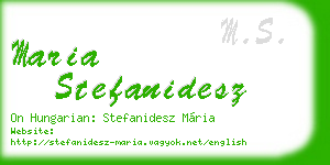 maria stefanidesz business card